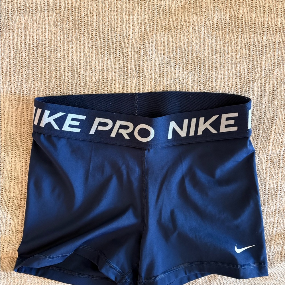 Nike Navy & White Pro Compression Shorts